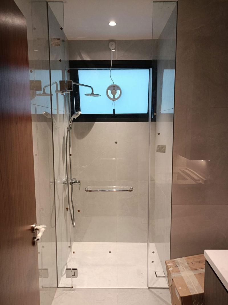 glass shower screen for residential project - 4 Jalan Melati
